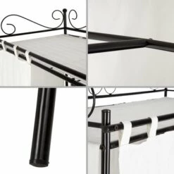 TECTAKE Armoire De Rangement, Meuble Penderie ? 7 Compartiments ? Rideau + 1 Tringle En Acier 112 Cm X 207 Cm X 57 Cm - Noir 10 TECTAKE Armoire De Rangement, Meuble Penderie ? 7 Compartiments ? Rideau + 1 Tringle En Acier 112 Cm X 207 Cm X 57 Cm - Noir -TECTAKE Soldes 2022 7514501 4