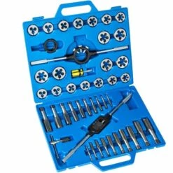 TECTAKE Boite De 45 Outils, Tarauds Et Fili?res En Acier Carbone - Bleu