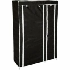 TECTAKE Armoire Penderie ? 6 Compartiments En Tissu 107 Cm X 175 Cm X 45 Cm Noir - Noir