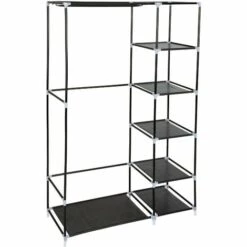 TECTAKE Armoire Penderie ? 6 Compartiments En Tissu 107 Cm X 175 Cm X 45 Cm Noir - Noir 9 TECTAKE Armoire Penderie ? 6 Compartiments En Tissu 107 Cm X 175 Cm X 45 Cm Noir - Noir -TECTAKE Soldes 2022 7514523 3