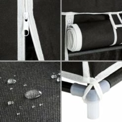 TECTAKE Armoire Penderie ? 6 Compartiments En Tissu 107 Cm X 175 Cm X 45 Cm Noir - Noir 11 TECTAKE Armoire Penderie ? 6 Compartiments En Tissu 107 Cm X 175 Cm X 45 Cm Noir - Noir -TECTAKE Soldes 2022 7514523 5