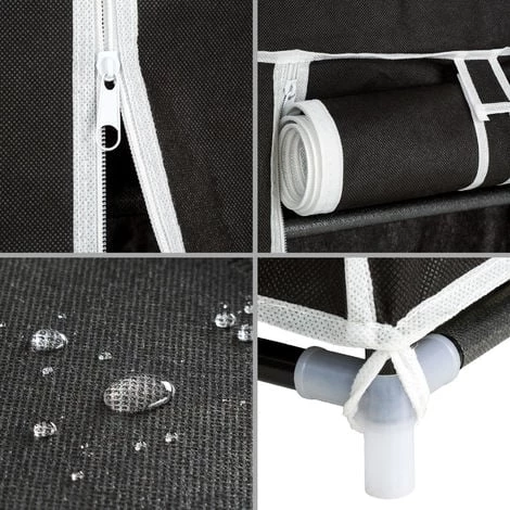 TECTAKE Armoire Penderie ? 6 Compartiments En Tissu 107 Cm X 175 Cm X 45 Cm Noir - Noir 7 TECTAKE Armoire Penderie ? 6 Compartiments En Tissu 107 Cm X 175 Cm X 45 Cm Noir - Noir – Image 5