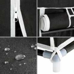 TECTAKE Meuble à Chaussures 6 Etagères En Tissu Pour 24 Paires De Chaussures 115 Cm X 110 Cm X 28 Cm Noir - Noir -TECTAKE Soldes 2022 7514525 5