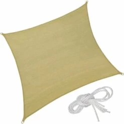 TECTAKE Voile D'Ombrage Carré 3 M X 3 M Sable Du Désert - Beige