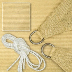 TECTAKE Voile D'Ombrage Carré 3 M X 3 M Sable Du Désert - Beige -TECTAKE Soldes 2022 7514548 3