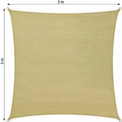 TECTAKE Voile D'Ombrage Carré 3 M X 3 M Sable Du Désert - Beige -TECTAKE Soldes 2022 7514548 4
