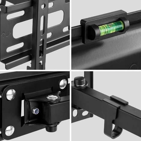 TECTAKE Support Mural TV Avec Bras Articulé Orientable Et Inclinable Pour Ecran Plat 26" à 55" Noir - Noir 7 TECTAKE Support Mural TV Avec Bras Articulé Orientable Et Inclinable Pour Ecran Plat 26" à 55" Noir - Noir – Image 5