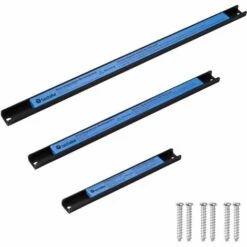 TECTAKE Set De 3 Barres De Rangement Outils Murales 3 Tailles Différentes En Acier Bleu - Noir/bleu