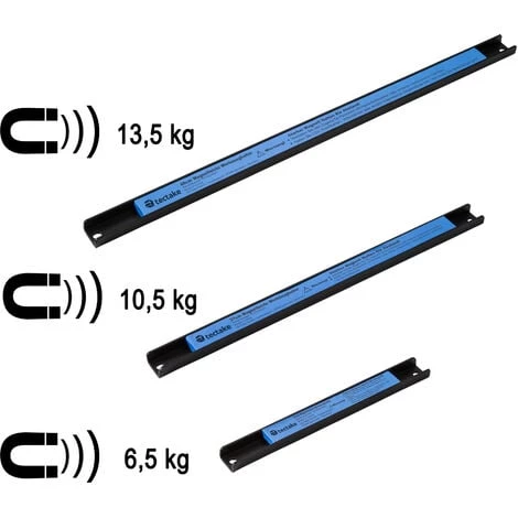 TECTAKE Set De 3 Barres De Rangement Outils Murales 3 Tailles Différentes En Acier Bleu - Noir/bleu 5 TECTAKE Set De 3 Barres De Rangement Outils Murales 3 Tailles Différentes En Acier Bleu - Noir/bleu – Image 3