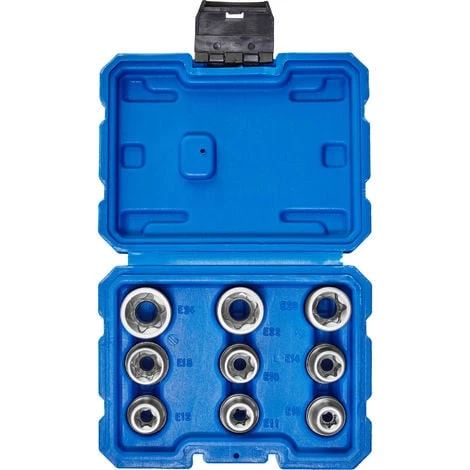TECTAKE Coffret à Outils 9 Pièces Douilles Torx Femelle En Acier Chrome Vanadium - Bleu 5 TECTAKE Coffret à Outils 9 Pièces Douilles Torx Femelle En Acier Chrome Vanadium - Bleu – Image 3