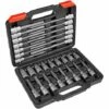 TECTAKE Coffret 30 Douilles Mâles Longues Et Courtes Pour Clé à Cliquet En Acier Chrome Vanadium - Noir/rouge -TECTAKE Soldes 2022 7514591 1