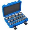 TECTAKE Coffret à Outils 21 Pièces Douilles Femelles 12 Pans En Acier Chrome Vanadium - Bleu -TECTAKE Soldes 2022 7514593 1