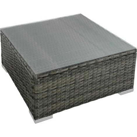 TECTAKE Salon De Jardin VENISE 7 Places Design 6 Fauteuils 1 Tabouret 1 Table En Résine Tressée Gris - Gris 7 TECTAKE Salon De Jardin VENISE 7 Places Design 6 Fauteuils 1 Tabouret 1 Table En Résine Tressée Gris - Gris – Image 5