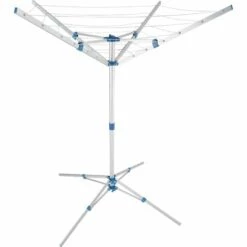 TECTAKE Etendoir à Linge Extèrieur Parapluie Pliable Réglable En Aluminium 102 Cm X 102 Cm X 160 Cm - Gris
