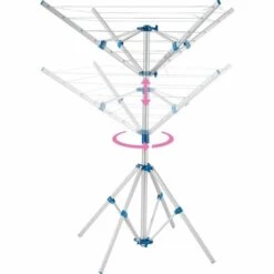 TECTAKE Etendoir à Linge Extèrieur Parapluie Pliable Réglable En Aluminium 102 Cm X 102 Cm X 160 Cm - Gris -TECTAKE Soldes 2022 7514612 3