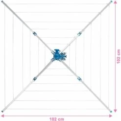 TECTAKE Etendoir à Linge Extèrieur Parapluie Pliable Réglable En Aluminium 102 Cm X 102 Cm X 160 Cm - Gris -TECTAKE Soldes 2022 7514612 5