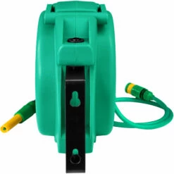TECTAKE Dévidoir Avec Tuyau D'Arrosage 10 Mètres Automatique Mural Vert - Vert -TECTAKE Soldes 2022 7514639 4