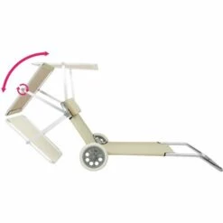 TECTAKE Transat Jardin De Bain Piscine Pliant Réglable à 2 Roues 176 Cm X 62 Cm X 90 Cm En Aluminium + Pare Soleil Beige - Beige -TECTAKE Soldes 2022 7514645 3