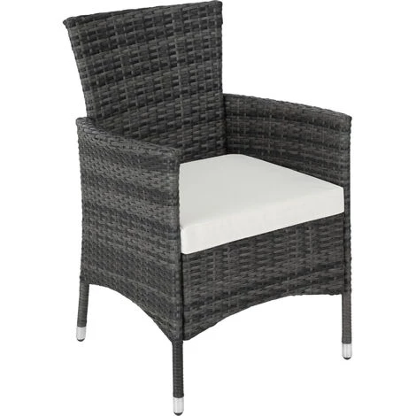 TECTAKE Salon De Jardin LUCERNE - 2 Chaises Fauteuils Et 1 Table En Résine Tressée Gris - Gris 6 TECTAKE Salon De Jardin LUCERNE - 2 Chaises Fauteuils Et 1 Table En Résine Tressée Gris - Gris – Image 4