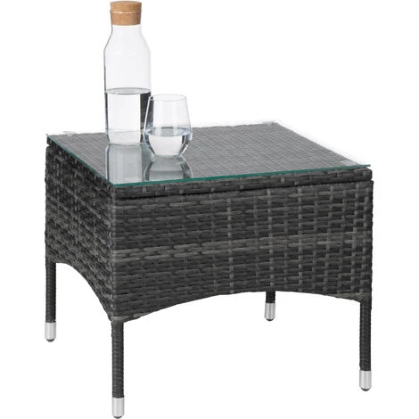 TECTAKE Salon De Jardin LUCERNE - 2 Chaises Fauteuils Et 1 Table En Résine Tressée Gris - Gris 7 TECTAKE Salon De Jardin LUCERNE - 2 Chaises Fauteuils Et 1 Table En Résine Tressée Gris - Gris – Image 5