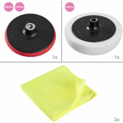 TECTAKE Set 13 Pièces Bonnets éponges Et Disques De Polissage Auto Pour Polisseuse Rotative - Multicolore -TECTAKE Soldes 2022 7560225 3