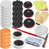 TECTAKE Set De Polissage 29 Pièces Bonnets éponges Et Disques De Polissage Auto Pour Polisseuse Rotative - Multicolore -TECTAKE Soldes 2022 7560234 1