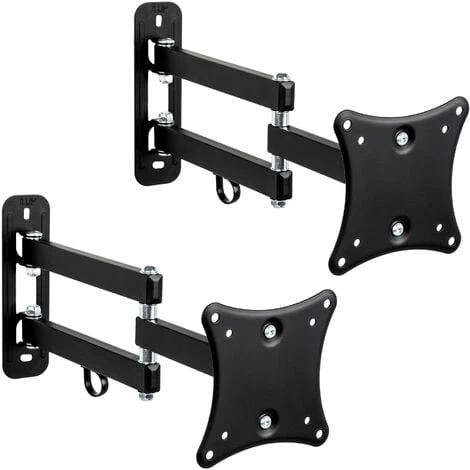 TECTAKE Support Mural TV Orientable Et Inclinable Avec Bras Articulé Pour écran 10" à 24" X 2 - Noir 3 TECTAKE Support Mural TV Orientable Et Inclinable Avec Bras Articulé Pour écran 10" à 24" X 2 - Noir