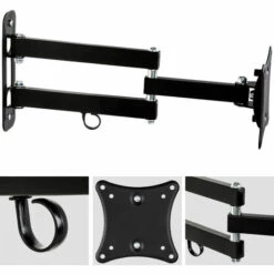 TECTAKE Support Mural TV Orientable Et Inclinable Avec Bras Articulé Pour écran 10" à 24" X 2 - Noir 11 TECTAKE Support Mural TV Orientable Et Inclinable Avec Bras Articulé Pour écran 10" à 24" X 2 - Noir -TECTAKE Soldes 2022 7560283 5