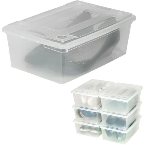 TECTAKE 36 Boites De Rangement En Plastique Transparent 33 Cm X 23 Cm X 12 Cm - Blanc Transparent 4 TECTAKE 36 Boites De Rangement En Plastique Transparent 33 Cm X 23 Cm X 12 Cm - Blanc Transparent – Image 2