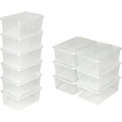 TECTAKE 36 Boites De Rangement En Plastique Transparent 33 Cm X 23 Cm X 12 Cm - Blanc Transparent 8 TECTAKE 36 Boites De Rangement En Plastique Transparent 33 Cm X 23 Cm X 12 Cm - Blanc Transparent -TECTAKE Soldes 2022 7560296 3