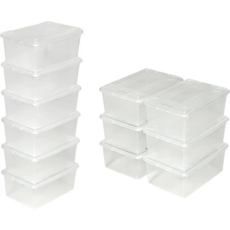 TECTAKE 36 Boites De Rangement En Plastique Transparent 33 Cm X 23 Cm X 12 Cm - Blanc Transparent 5 TECTAKE 36 Boites De Rangement En Plastique Transparent 33 Cm X 23 Cm X 12 Cm - Blanc Transparent – Image 3
