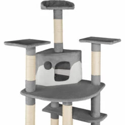 TECTAKE Arbre à Chat FIPPI 201 cm - Griffoir, Grattoir Geant, Cadre D´escalade Pour Chat - Gris/blanc -TECTAKE Soldes 2022 7560299 3