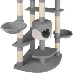 TECTAKE Arbre à Chat FIPPI 201 cm - Griffoir, Grattoir Geant, Cadre D´escalade Pour Chat - Gris/blanc -TECTAKE Soldes 2022 7560299 4
