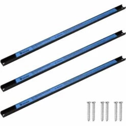 TECTAKE Set De 3 Barres De Rangement Outils Murales 60 Cm En Acier Bleu
