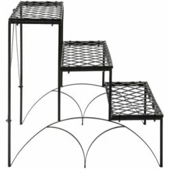 TECTAKE Escalier Etagère Porte Plantes Fleurs 3 Marches En Fer Thermo Laqué - 60 Cm X 60 Cm X 60 Cm - Noir - Noir -TECTAKE Soldes 2022 7603932 4