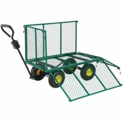 TECTAKE Chariot De Jardin + Bâche Charge Maximum 544 Kg Vert - Vert -TECTAKE Soldes 2022 7643899 5