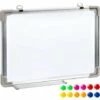 TECTAKE Tableau Blanc Magnétique 60 X 45 Cm + 12 Aimants Multicolores - Blanc -TECTAKE Soldes 2022 7643915 1