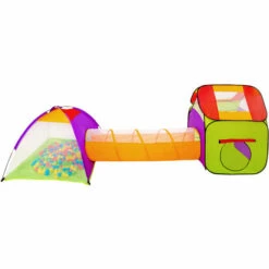 TECTAKE Tente Enfant Avec Tunnel De Jeu + 200 Balles + Sac De Transport Multicolore - Multicolore -TECTAKE Soldes 2022 7643934 3