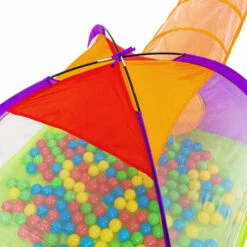 TECTAKE Tente Enfant Avec Tunnel De Jeu + 200 Balles + Sac De Transport Multicolore - Multicolore -TECTAKE Soldes 2022 7643934 4