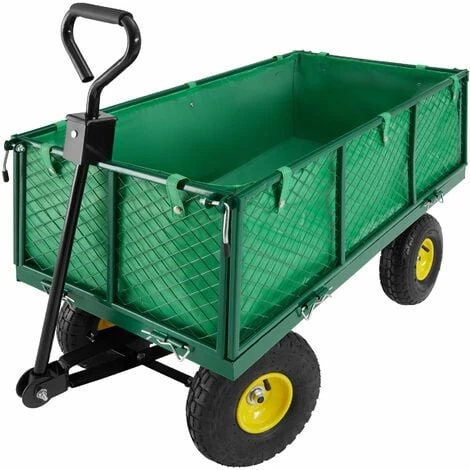 TECTAKE Chariot De Jardin + Bâche Charge Maximum 550 Kg Vert - Vert 3 TECTAKE Chariot De Jardin + Bâche Charge Maximum 550 Kg Vert - Vert