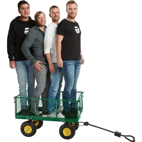 TECTAKE Chariot De Jardin + Bâche Charge Maximum 550 Kg Vert - Vert 4 TECTAKE Chariot De Jardin + Bâche Charge Maximum 550 Kg Vert - Vert – Image 2