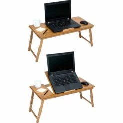 TECTAKE Table De Lit Pour Ordinateur Tablette Liseuse En Bambou Réglable En Hauteur Inclinable & Pliable 72 X 35 X 26 Cm - Marron 10 TECTAKE Table De Lit Pour Ordinateur Tablette Liseuse En Bambou Réglable En Hauteur Inclinable & Pliable 72 X 35 X 26 Cm - Marron -TECTAKE Soldes 2022 7644006 4