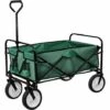 TECTAKE Chariot De Jardin Pliable Avec 4 Roues Charge Maximum 80 Kg + Bâche Vert - Vert -TECTAKE Soldes 2022 7644091 1