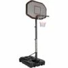 TECTAKE Panier De Basket Réglable En Hauteur Sur Pied Avec Roulettes 108 Cm X 125 Cm X 360 Cm Noir - Noir