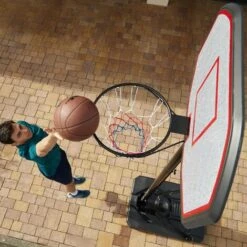 TECTAKE Panier De Basket Réglable En Hauteur Sur Pied Avec Roulettes 108 Cm X 125 Cm X 360 Cm Noir - Noir -TECTAKE Soldes 2022 7644093 3