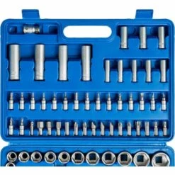 TECTAKE Boite à Outils 94 Pièces (Clès à Cliquet + Douilles) En Acier Chrome Vanadium Bleu - Noir -TECTAKE Soldes 2022 7662218 3