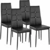 TECTAKE 4 Chaises De Salle à Manger Design Cadre En Acier Dossier à Strass Noir - Noir -TECTAKE Soldes 2022 7762540 1