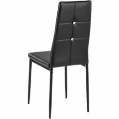 TECTAKE 4 Chaises De Salle à Manger Design Cadre En Acier Dossier à Strass Noir - Noir -TECTAKE Soldes 2022 7762540 3