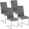 TECTAKE 4 Chaises De Salle à Manger Rembourrées Design Moderne Pieds En Métal Gris - Gris -TECTAKE Soldes 2022 7762541 1