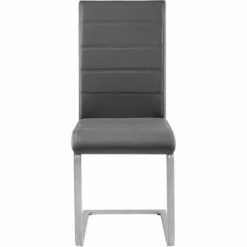 TECTAKE 4 Chaises De Salle à Manger Rembourrées Design Moderne Pieds En Métal Gris - Gris -TECTAKE Soldes 2022 7762541 5